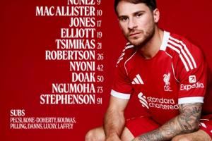 利物浦vs毕巴首发：努涅斯、麦卡先发，罗伯逊、恩古莫哈出战